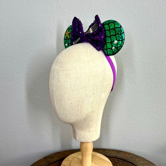 Ariel Elastic Minnie Ears | Disney Princess-Inspired Adjustable Ears Headband - Picture 3 of 5